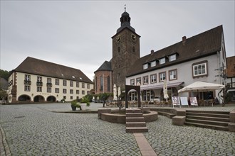 Market square and town hall in Annweiler