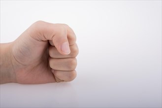 Clenched fist on a white background