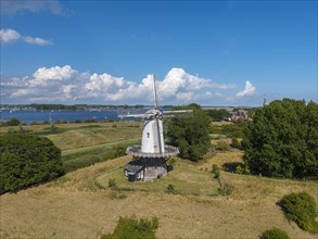 Aerial view with the windmill De Koe