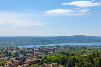 Panoramic View over Varese and Lake in a Sunny Day in Lombrady