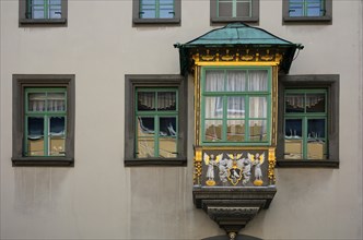 Balcony decorated with gold and angels