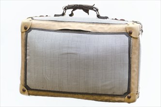 Old Broken Suitcase on White Background