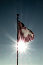 Swiss Flag with Sunbeam