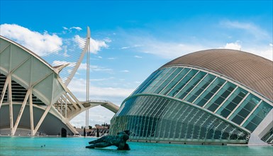 Architecture and buildings over City of Arts and Sciences in Valencia