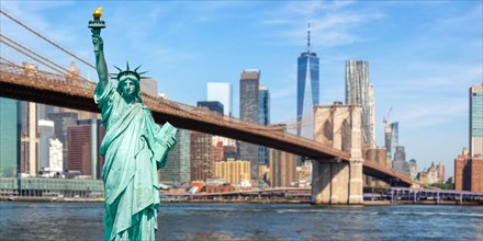 New York City Manhattan skyline with Statue of Liberty