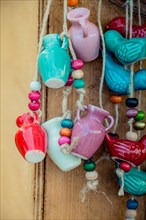 Traditional clay pottery for sale at the market