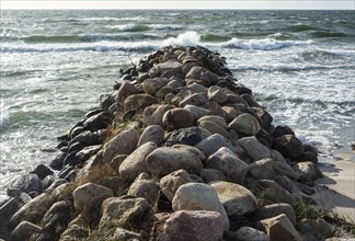 Stone pier as protection against beach erosion in Loederup