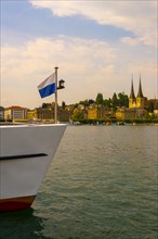 Passenger Ship and Cityscape over Lucerne