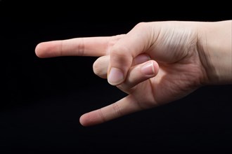 Rock sign Gesture hands with index and little finger up in form of horns