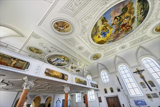 Organ gallery and ceiling frescoes