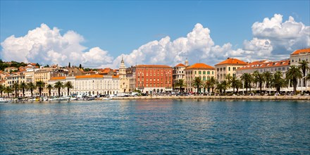 Promenade at the Old Town on the Mediterranean Sea Vacation Panorama in Split