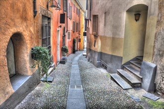 Old colorful Narrow Street in Locarno