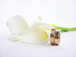 Wedding Rings with Calla Flower