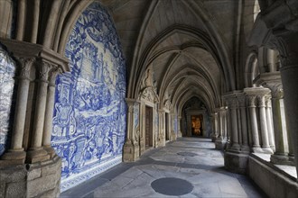 Gothic cloister decorated with azulejos