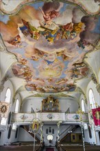 Organ loft and ceiling fresco