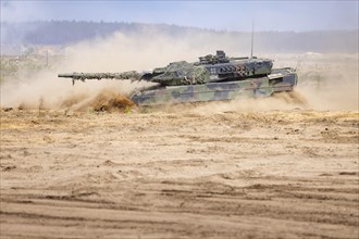 A Leopard tank 2A6 during exercise GRIFFIN STORM in Pabrade. Pabrade