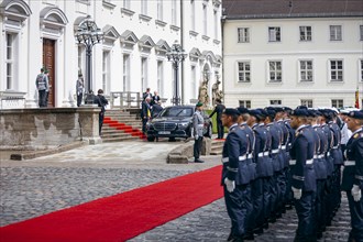 Federal President Frank-Walter Steinmeier receives Gustavo Petro President of Colombia at Bellevue Palace with Military Honours. 16.06.2023.