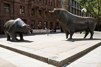 Bull and Bear on the Stock Exchange Square