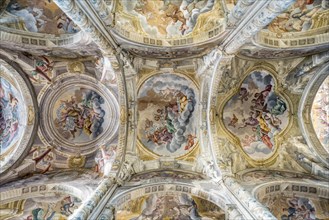 Nave ceiling vault with frescoes