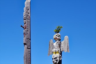 Toteems in an old cemetery in Alert Bay