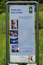 Info sign of the open-air gallery in the Bachtal on the Durach