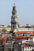 View of the old town and Torre dos Clerigos from the tower of the Se do Porto Cathedral