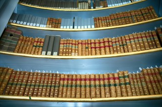 Bookshelf with old books
