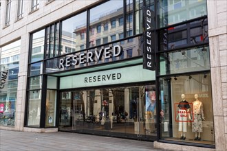 Reserved brand shop with logo retail on Koenigstrasse in Stuttgart