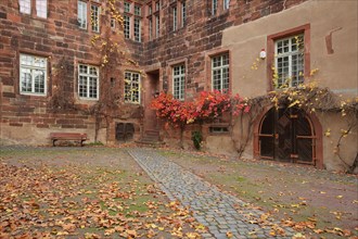 Inner courtyard of the castle in autumn