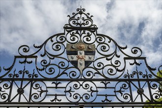 Wrought iron gate with coat of arms from Christ Church College