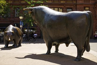 Bull and Bear on the Stock Exchange Square