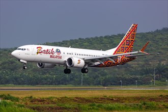 A Boeing 737 MAX 8 aircraft of Batik Air Malaysia with registration number 9M-LRJ at Kuala Lumpur Airport
