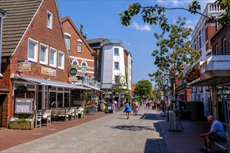 Shopping street on the North Sea island of Langeoog