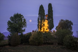 People celebrating at the little church of Madonna della Neve