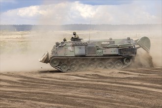 Badger armoured engineer vehicle during exercise GRIFFIN STORM in Pabrade. Pabrade