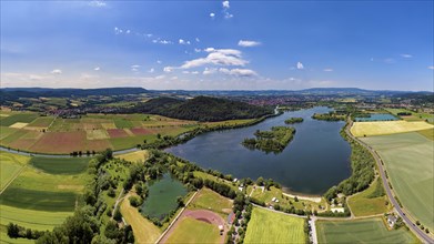 Aerial view over Werratalsee