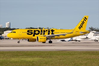 An Airbus A320neo aircraft of Spirit Airlines with registration N961NK at Fort Lauderdale Airport