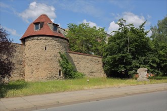 Historic city wall with tower