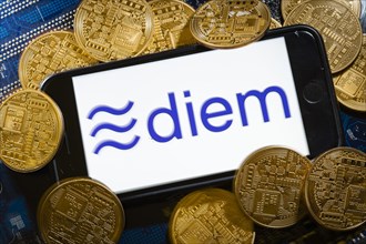 The logo of the cryptocurrency Diem