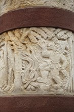 Fairytale fountain with relief of Rumpelstiltskin