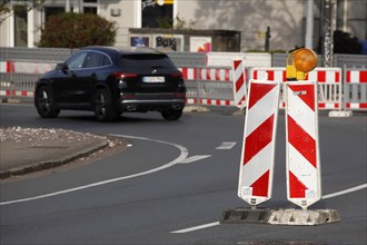 Barrier at a construction site for road works