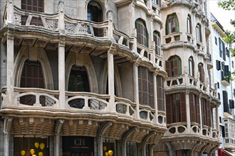 Art Nouveau house by architect Antoni Gaudi on the Placa del Mercat