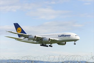 Lufthansa Airbus A 380-800 on approach