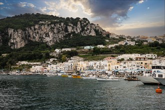 Beautiful island feeling with old houses and the sea on the island of Capri