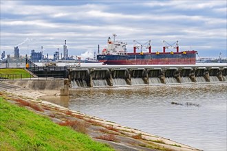 Bonnet Carre Spillway at St. Charles Parish allows floodwaters from the Mississippi River to flow into Lake Pontchartrain
