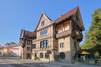 Half-timbered house with bay window and ornaments Henneberger Haus built 1895