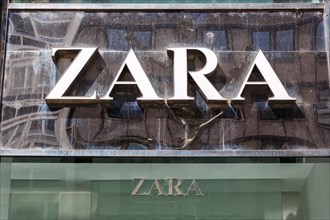 Shop of the brand Zara with logo retail at Koenigstrasse in Stuttgart