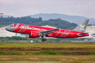 An Airbus A320 aircraft of MYAirline with registration number 9M-DAB at Kuala Lumpur Airport