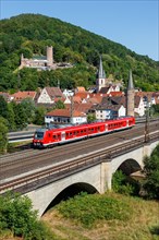 Deutsche Bahn DB regional train class 440 Alstom Coradia Continental in Gemuenden am Main