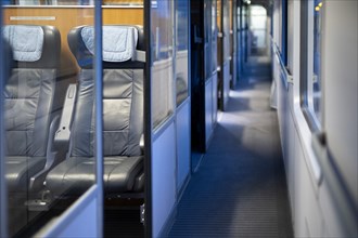 Empty first class compartment in a Deutsche Bahn ICE train